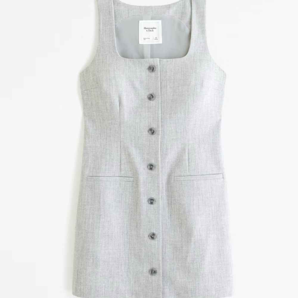 Abercrombie and fitch Gray Sleeveless Button-Down Dress